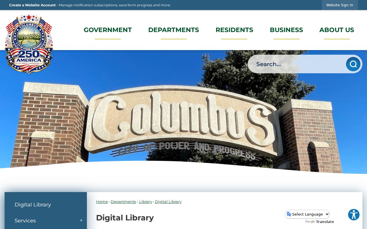 Columbus city directory research resources on the library Digital Library page