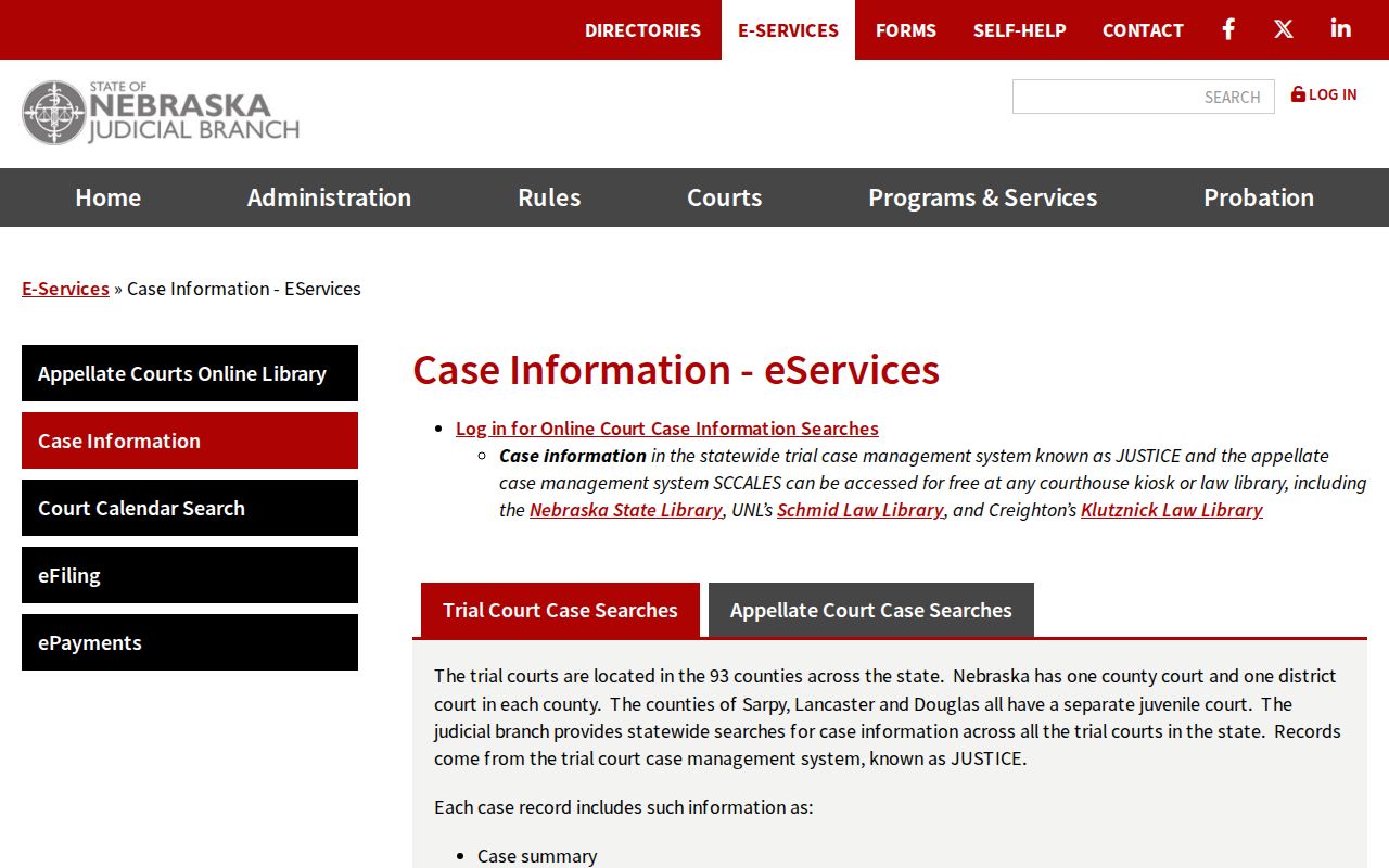Columbus resident lookup using Nebraska JUSTICE case-search information