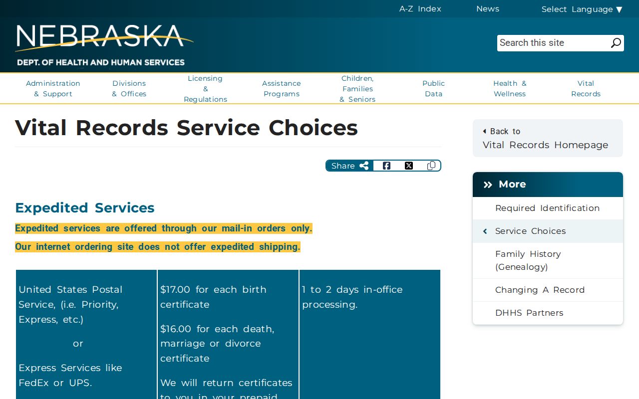 Columbus resident lookup through Nebraska vital-record service options