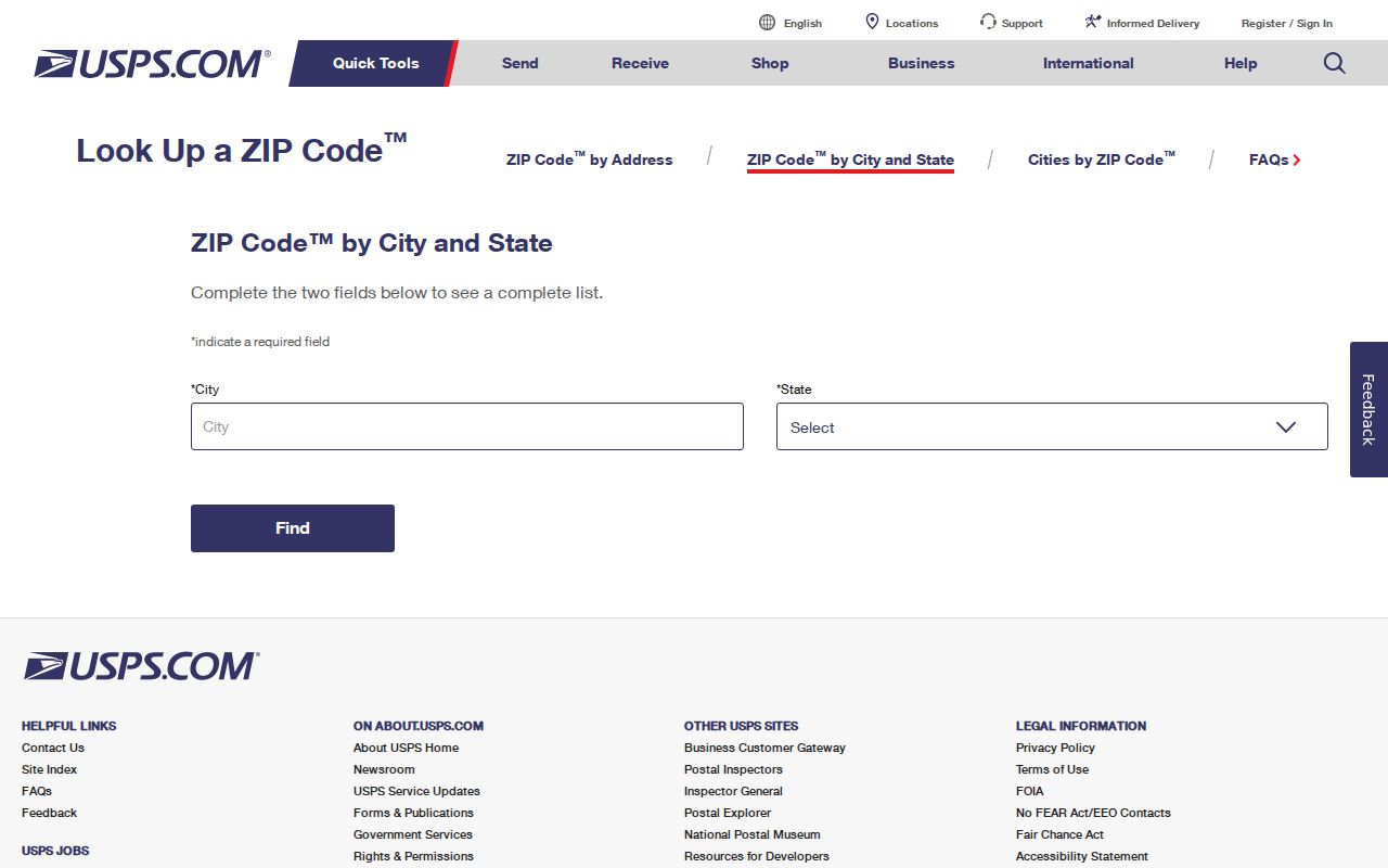 Columbus ZIP code directory USPS city and state lookup